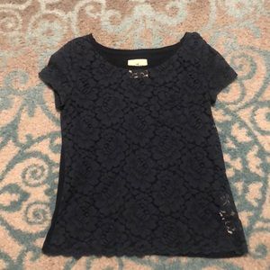 Hollister Navy Lace Top